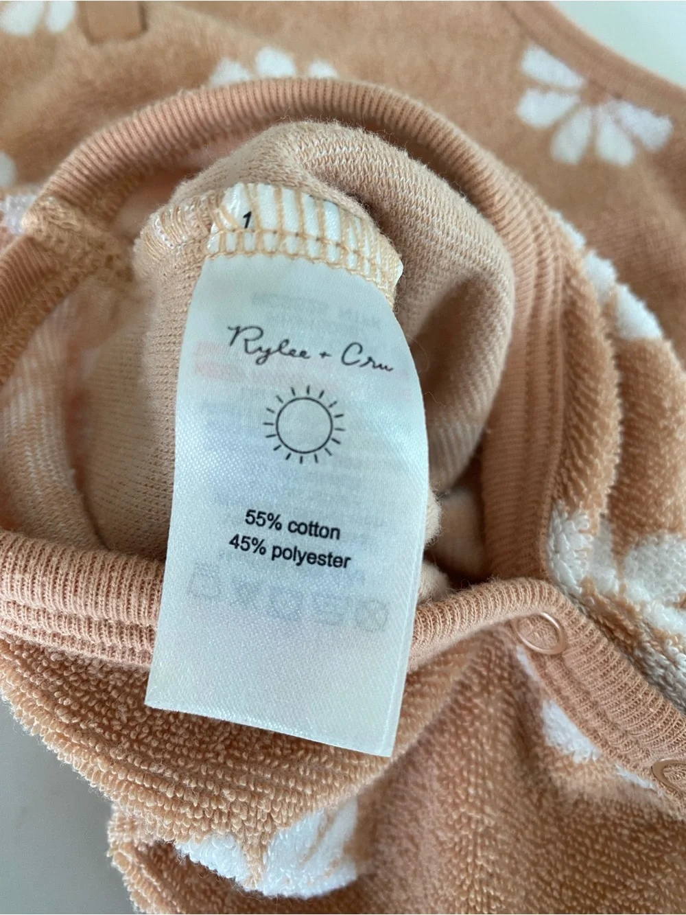 Rylee + Cru Terry Cinch Playsuit coverup in Daisy One-Piece romper 6-12M